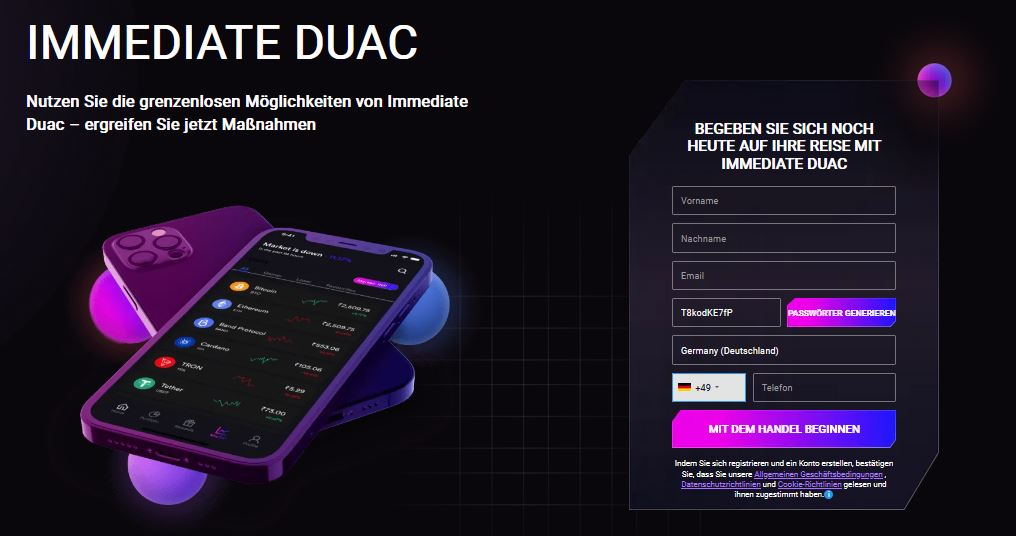 Immediate Duac Erfahrungen - Echte Immediate i3 Duac Plattform oder Fake?